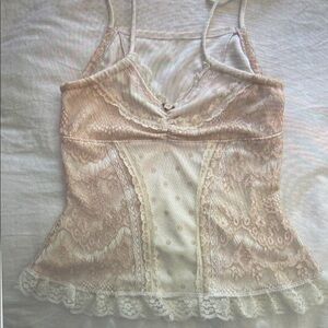Elegant Cream Lace Camisole Top
